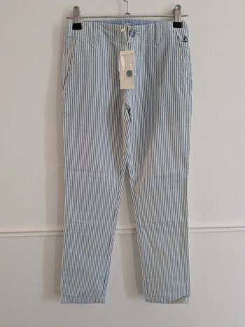 Pantalon rayé bleu et blanc 8 ans petit bateau