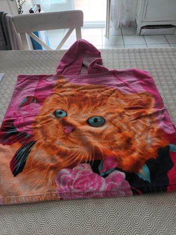 Poncho de bain motif chat