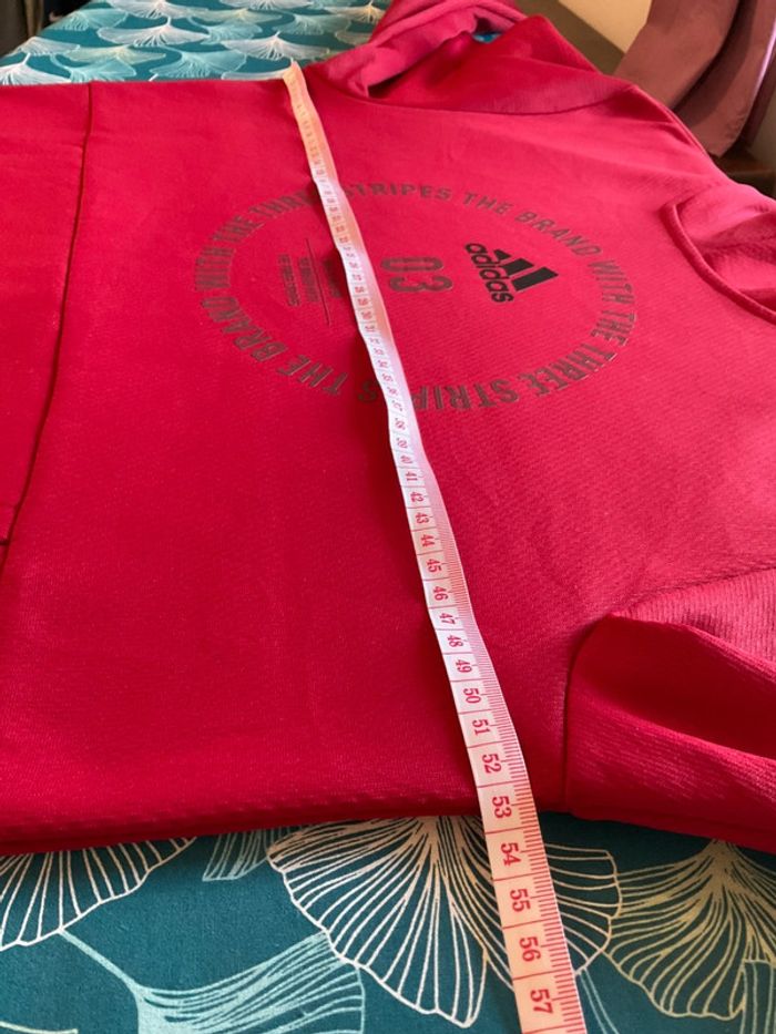 Sweat à capuche pour homme Adidas rouge foncé taille M 207 - photo numéro 4