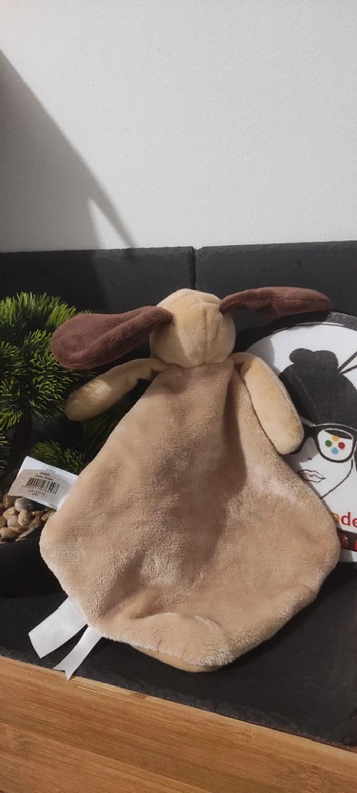 doudou baby nat bn649 chien bernie marron beige cocard blanc little dog - photo numéro 2