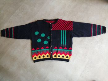 gilet marine multicolore