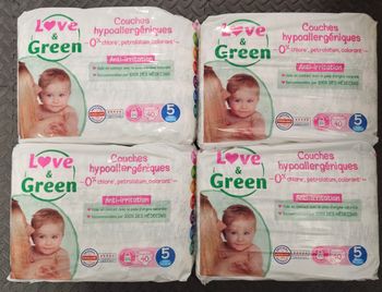 4 paquets de couches love and Green taille 5