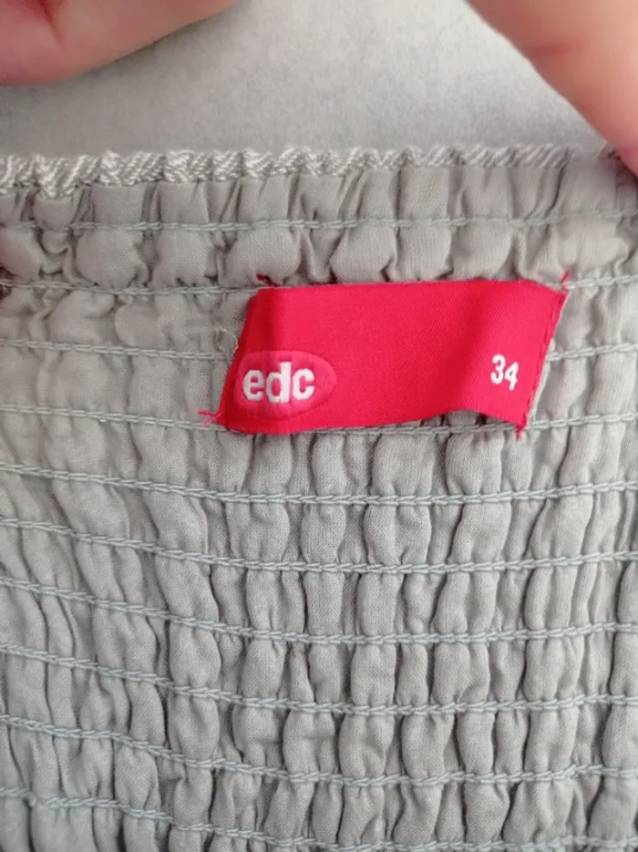 Robe chinée gris taupe blanc se porte avec bretelles ou sans en bustier T.34 EDC - photo numéro 8