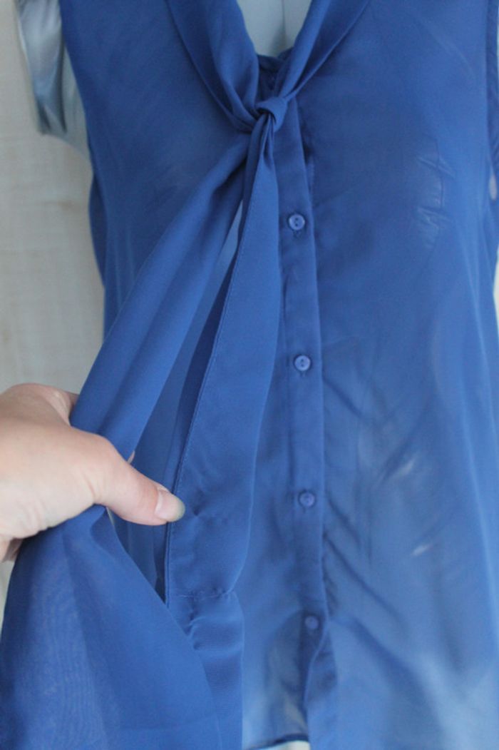 haut bleu transparent jennyfer / blouse manche courte - photo numéro 2