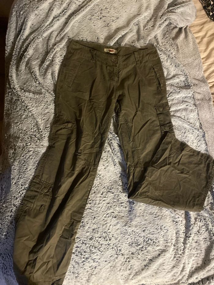 Jean taille basse vintage Jennyfer vert kaki