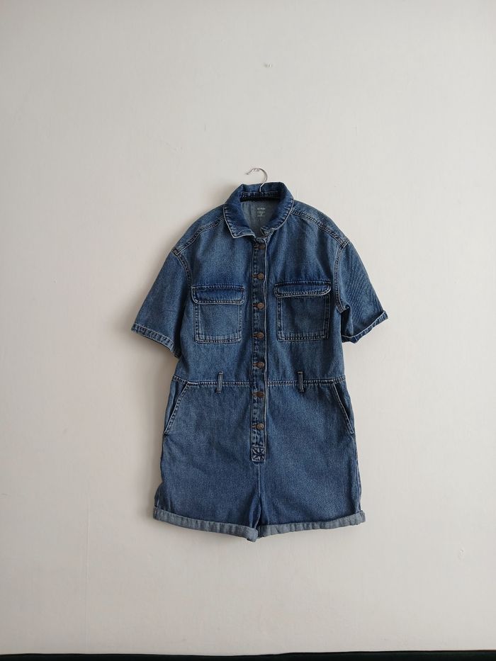 Combishort jean manches courtes 38