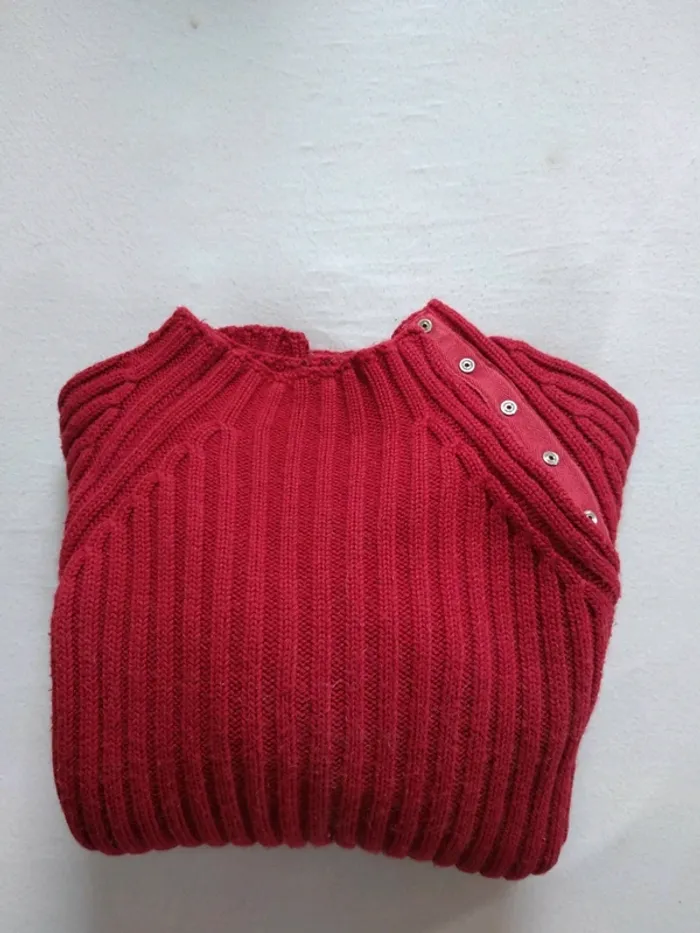 Pull Rouge Col Bateau