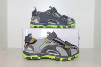 belle sandales nus pieds grise et verte 25