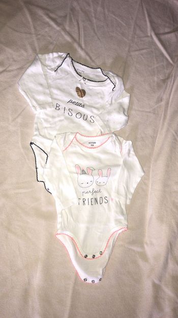 Lot de 2 body 9M 68-72 cm
