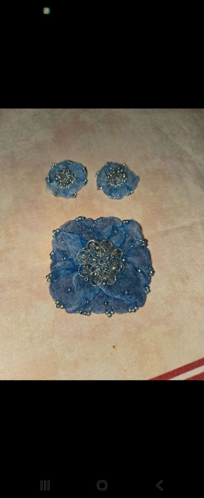 Ensemble broche et boucles d'oreilles
