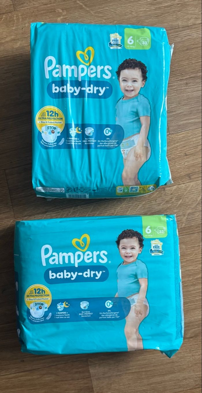 2 packs Pampers taille 6