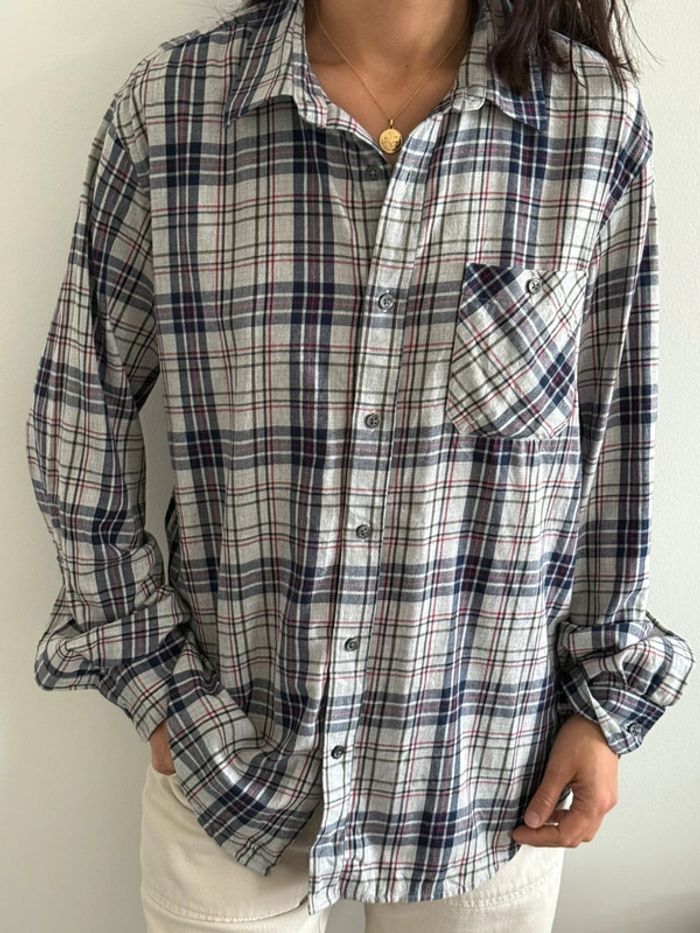 Chemise Banana Republic Vintage dressing Coton / flanelle Taille L couleur grise & beige