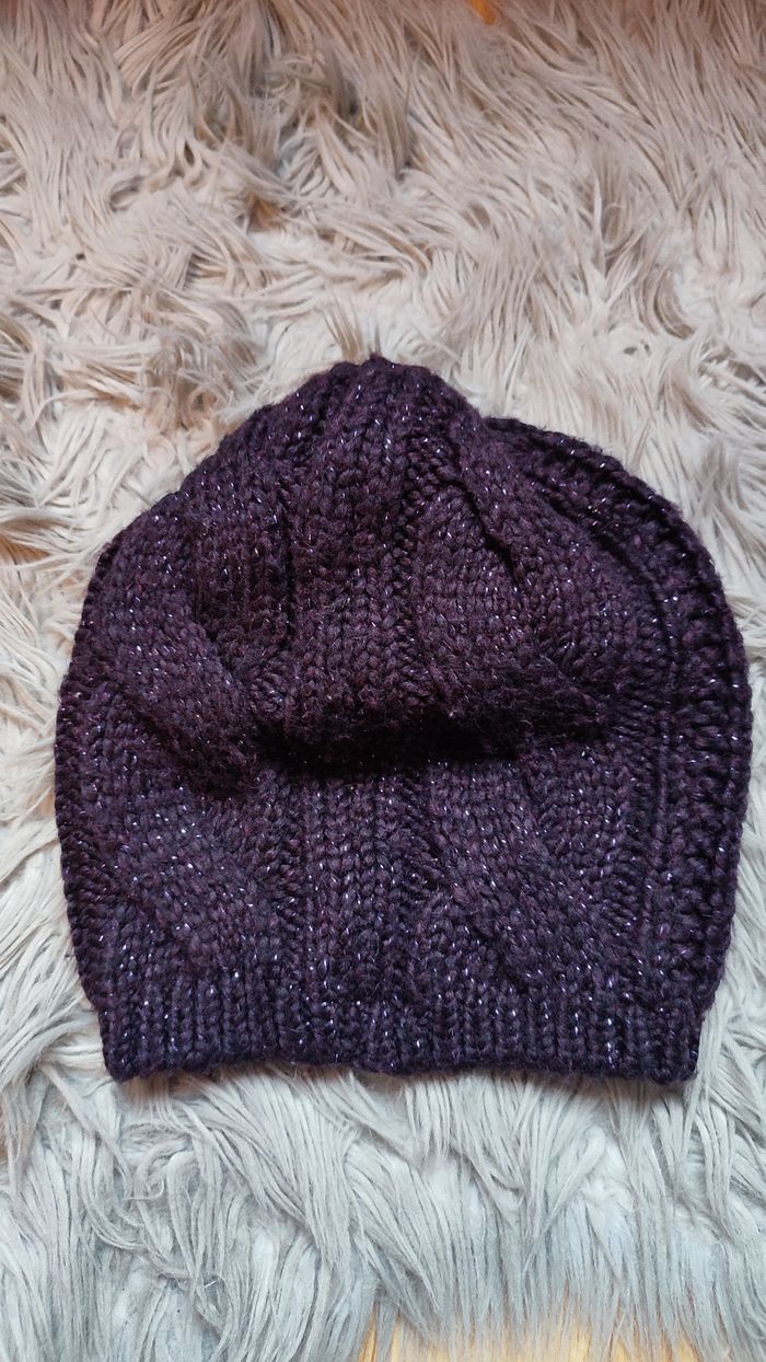 Bonnet prune à paillettes Promod - photo numéro 3