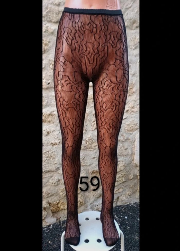 Collant résille motif fantaisie