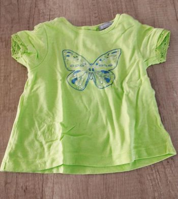 T-shirt manches courtes fille vert taille 3 mois Grain de blé