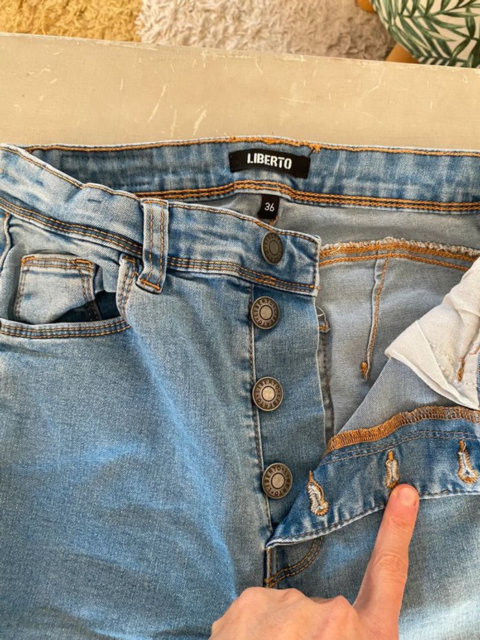 Jeans bleu slim skinny taille haute Liberto taille 36 - photo numéro 5