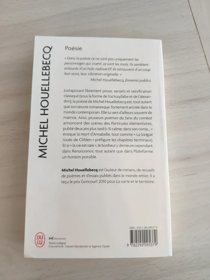 Livre poche poésie Houellebecq j'ai lu avec configuration du dernier rivage - photo numéro 6