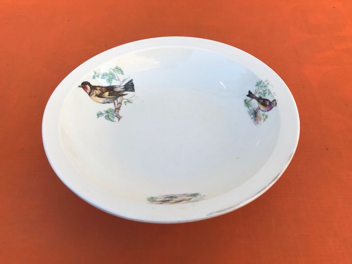 Ancien plat creux Décor Becs et Plumes Porcelaines à feu Pillivuyt & Compagnie Mehun-sur-Yèvre - photo numéro 2