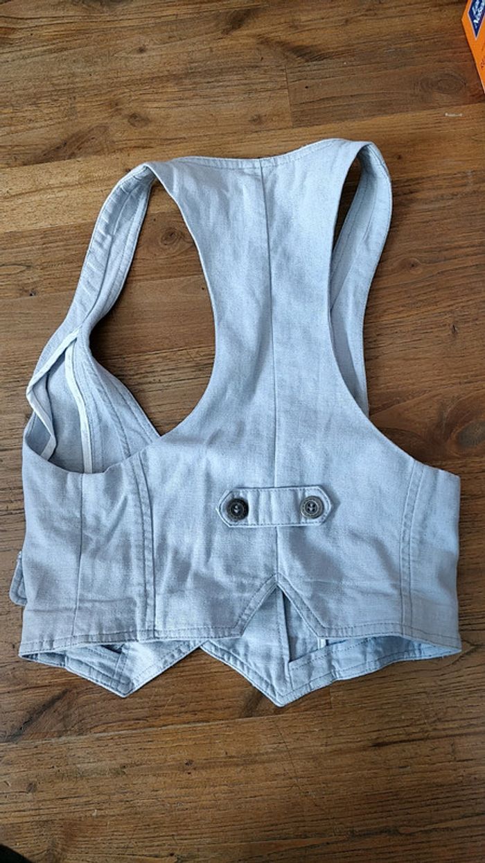 Gilet de serveur, court sans manche gris - photo numéro 2