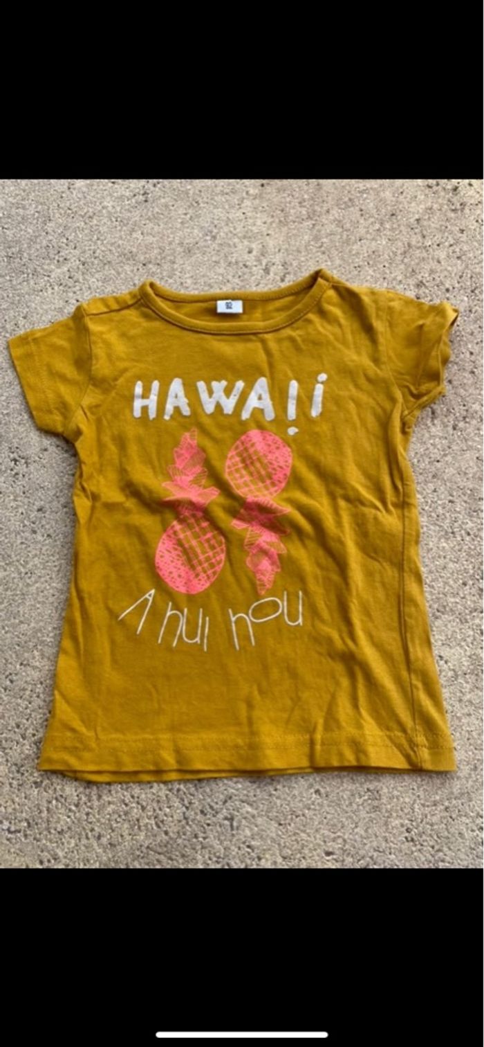 Tee shirt moutarde et corail