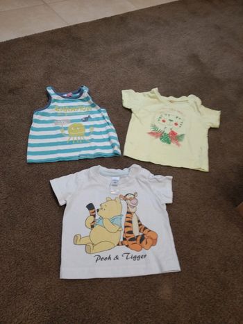 Lot t shirt disney, dpam 9/12 mois