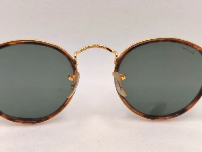 Lunettes de soleil Ray ban Classic Round plaqué or fabriquées aux USA par bausch e lomb - photo numéro 2
