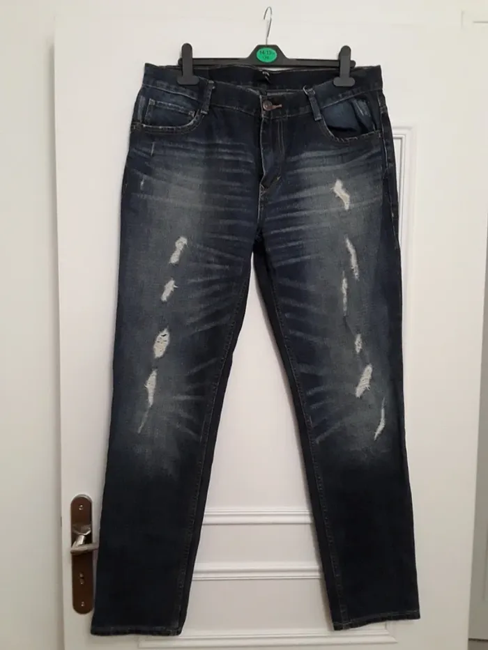 Jeans bleu délavé