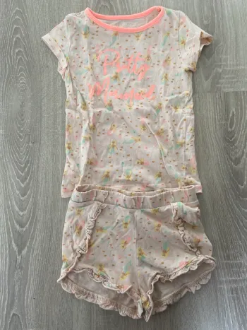 Pyjama été fille short t shirt sirene 4 ans