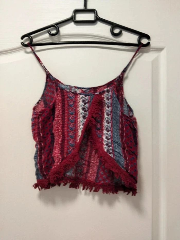 Top crop Jennyfer rouge et bleu XS - photo numéro 3