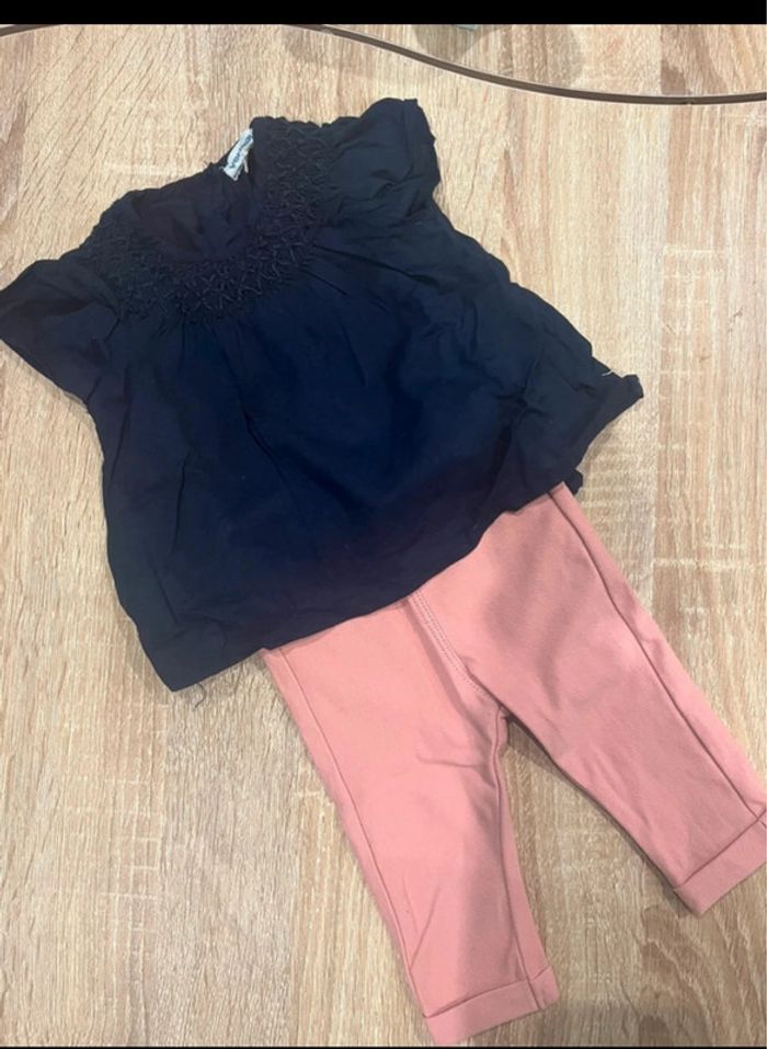 Ensemble body+bas bébé fille 3 mois