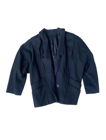 Veste chaude noire 80% laine vintage taille 44