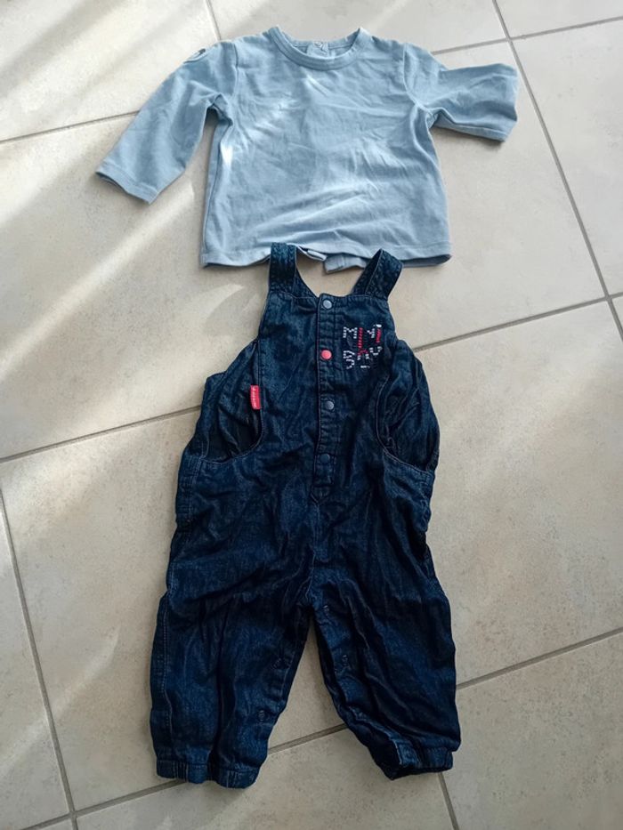 Ensemble salopette avec t shirt Manche longue - photo numéro 2