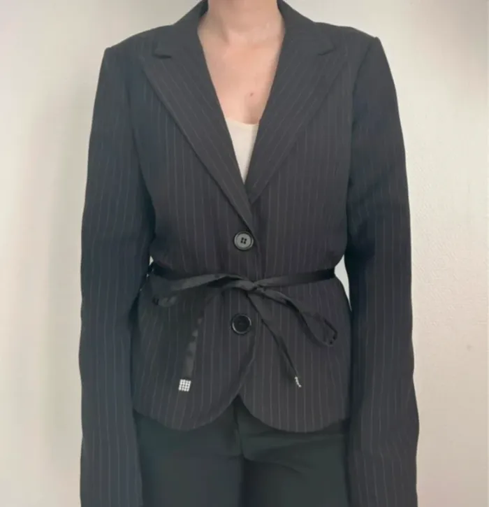 Blazer classique vintage avec ceinture - photo numéro 4
