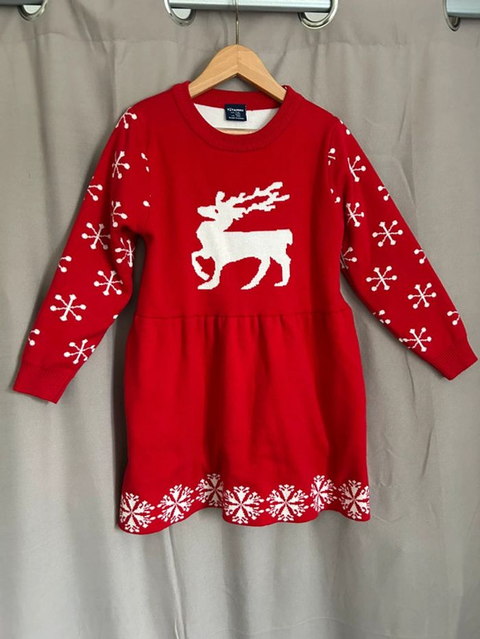 Robe laine acrylique épaisse Noël 7-8 ans