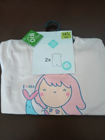 lot 2 barboteuses combishort fille tex baby 81 cm 18 mois