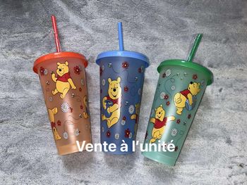 Grand gobelet à paille Winnie l'ourson disney