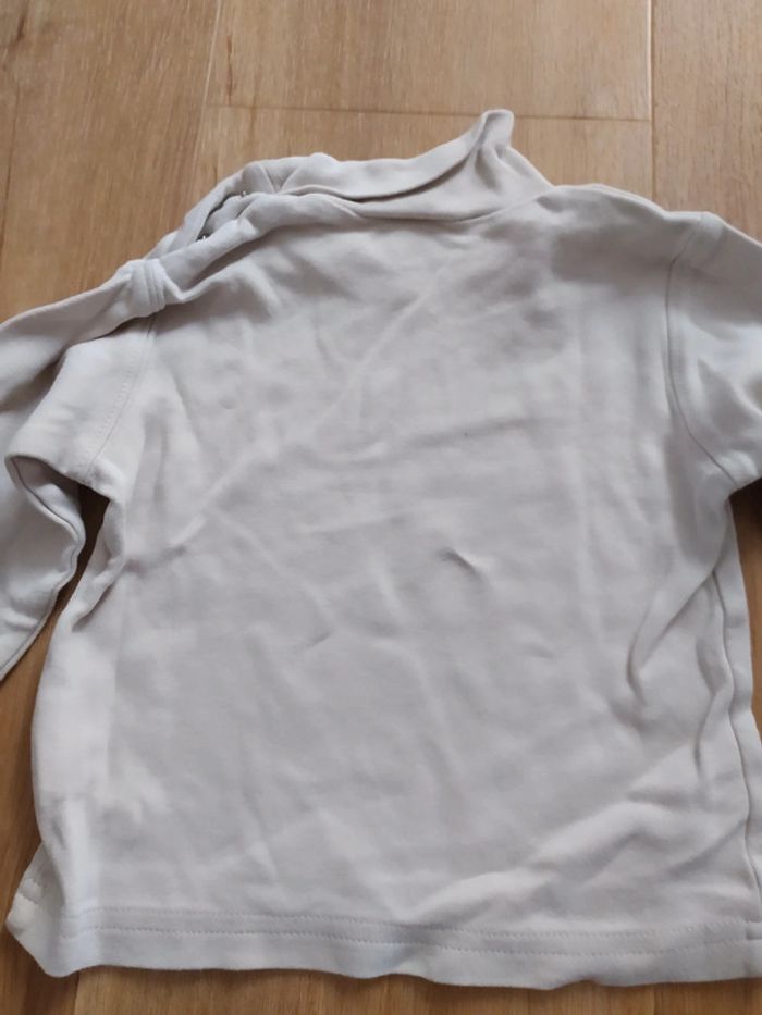 Pull col roulé Grain de blé 18M beige - photo numéro 4