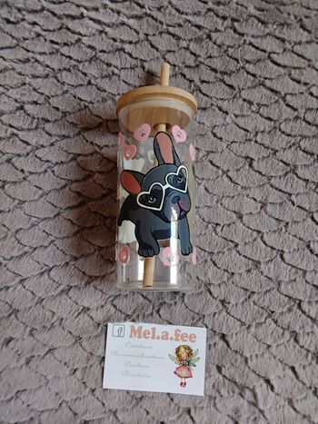 Verre avec paille bambou