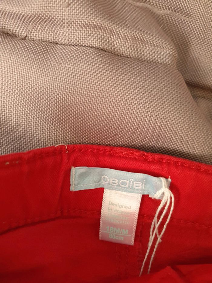 Jeans rouge okaidi 18 mois - photo numéro 2