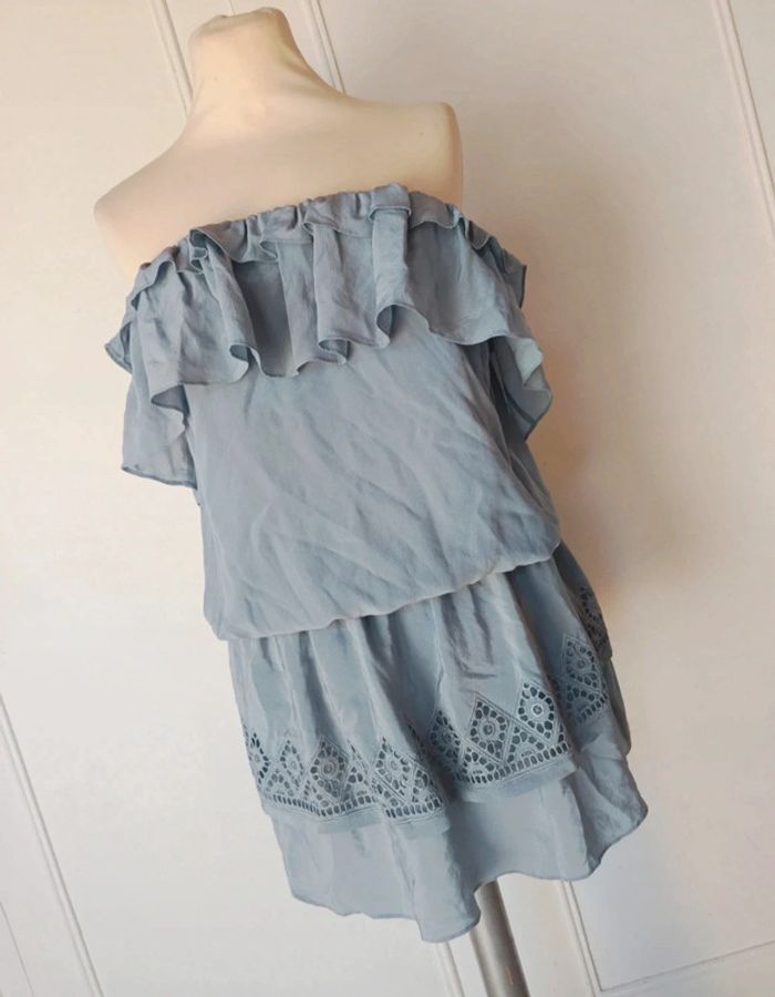 💎robe en soie bohème crochet épaules dénudées taille 1 38 40 extensible made in France bel air