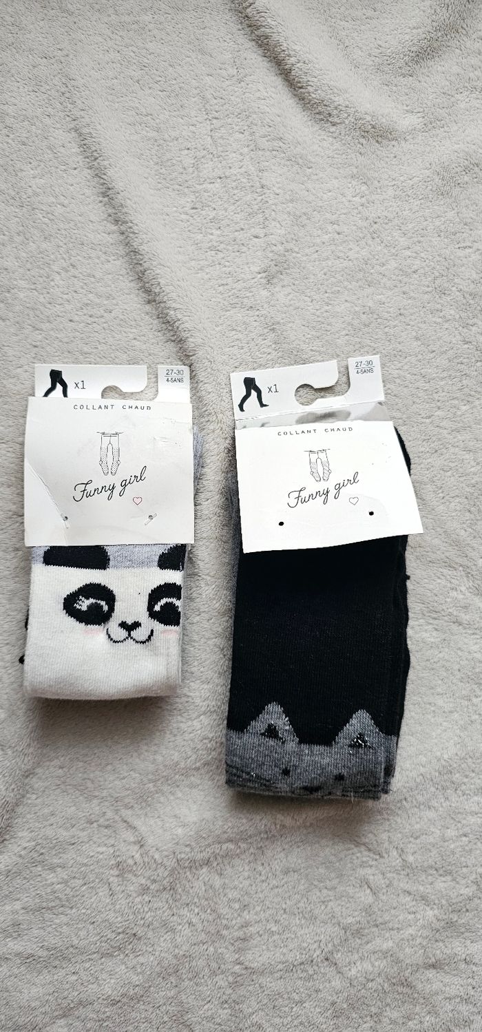 Lot de 2 collants chauds fille – Neufs, taille 4-5 ans - photo numéro 2