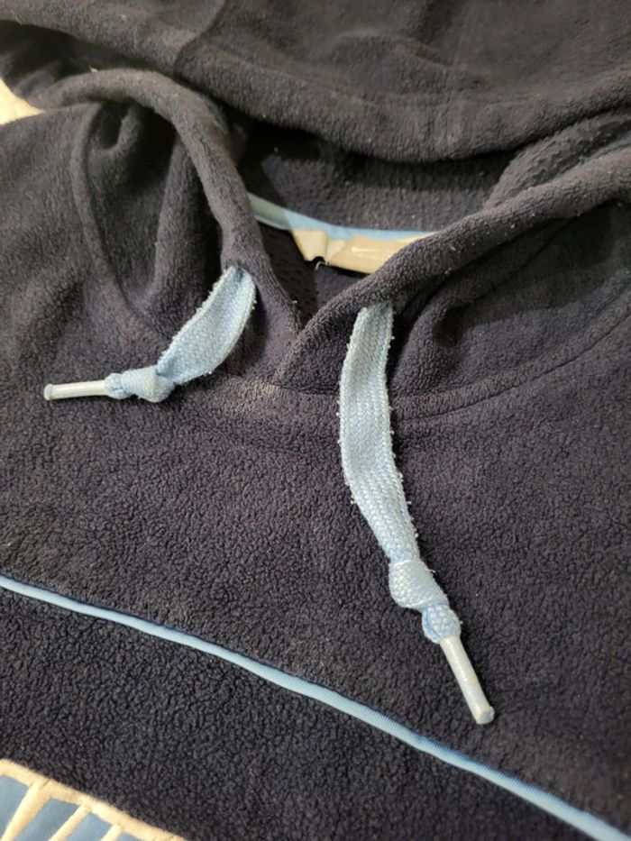 Sweat à capuche / Hoodie Nike polaire vintage bleu marine logos brodés - XL - photo numéro 8