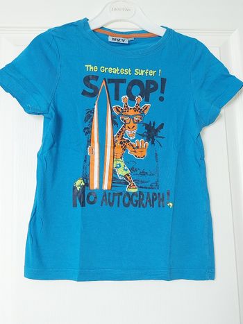 T-shirt bleu manche courte