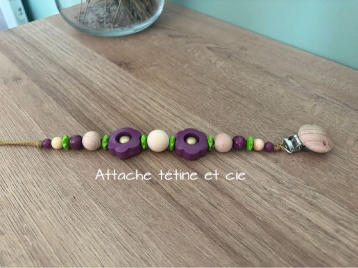 Attache tétine fleurs - photo numéro 2