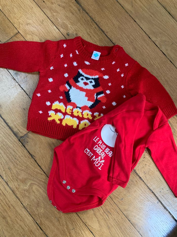 Pull et body noël 3 mois