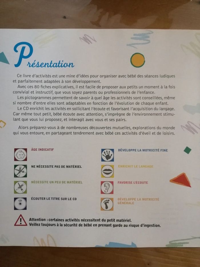 Livre d'activités d'éveil et de loisirs 0 à 2 ans + CD - photo numéro 7