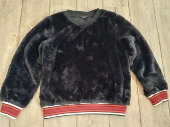 Pull hiver chaud femme Kiabi fausse fourrure et bande taille S