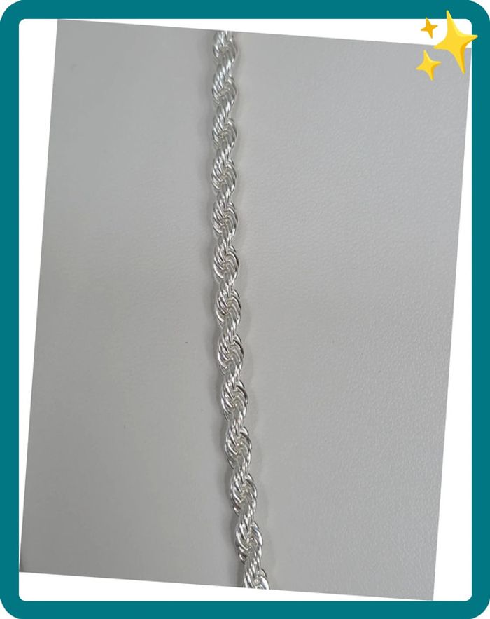 Collier maille Torsadé 60cm plaquage argent - photo numéro 3