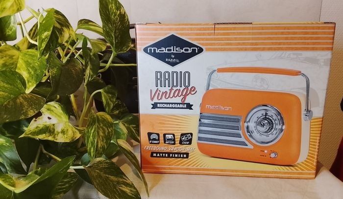 Rádio vintage Madison Freesound-VR40P orange - Neuf en boîte - Bluetooth & USB - photo numéro 3