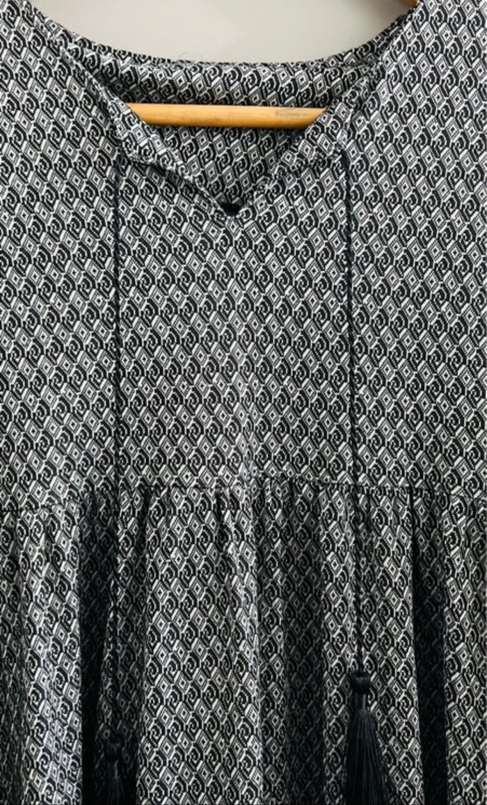 Abaya Robe longue manches longues noir/gris Taille 44 - photo numéro 5